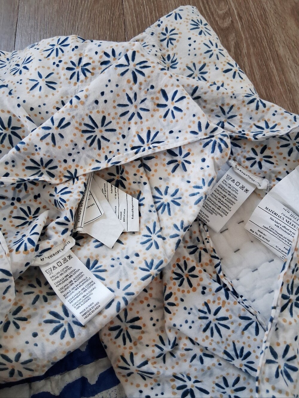 Anthropologie Rosalind Print Cotton Voile Quilted Shams - Picture 7 of 12